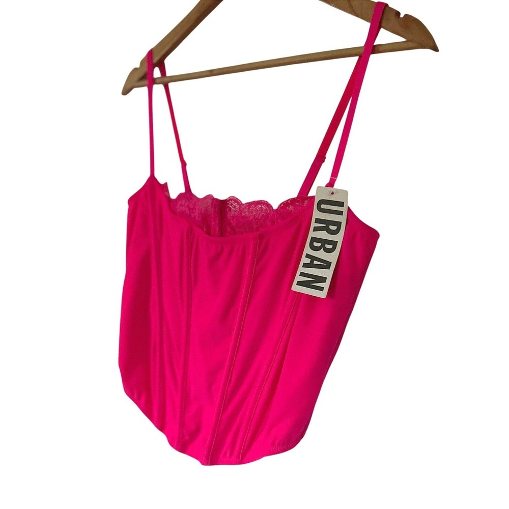 NWT Urban Outfitters Out From Under Coucou Lace Trim Corset Top L Festival Rave - Picture 7 of 15